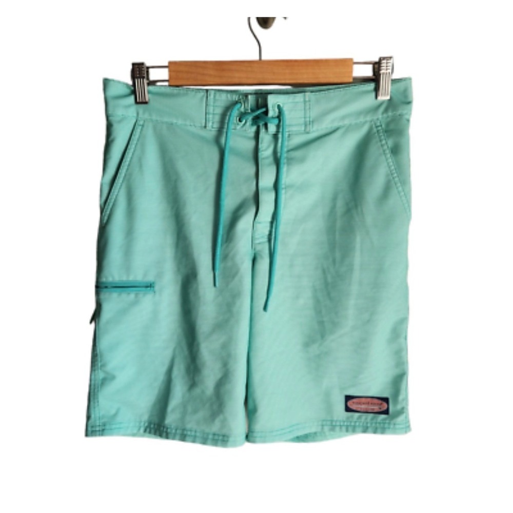 Vineyard Vines Mens 38‎ Board Shorts Mint Green Swim Trunks Whale Logo Pockets